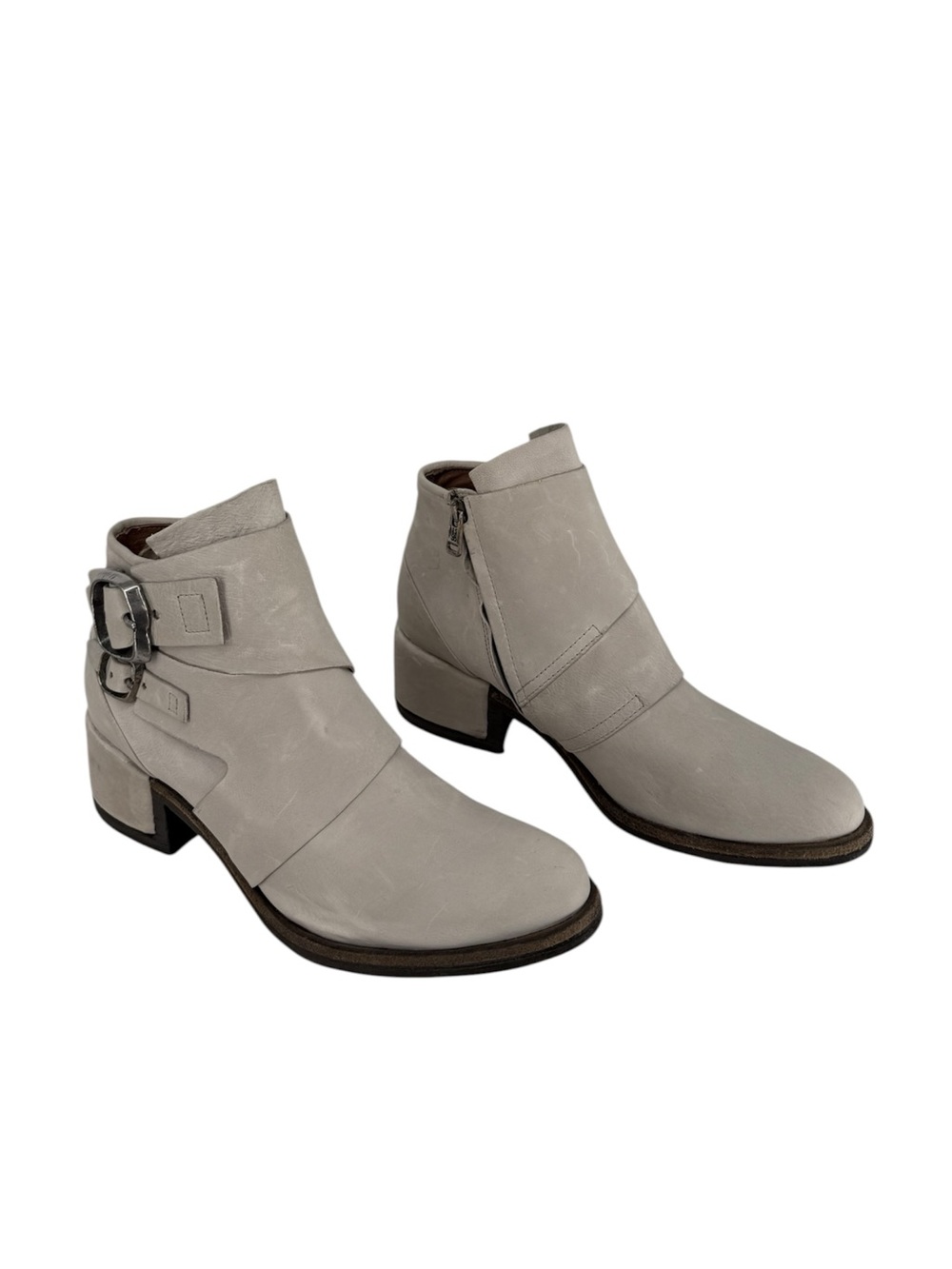 A.S. 98 Olin Light Gray Leather Ankle Boots Size 9.5M